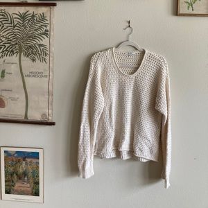 Madewell Beige/White open knit sweater
